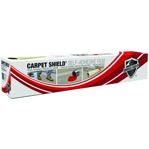 Surface Shields CS24100 Carpet Shield, 100 ft L, 24 in W, 2.5 mil Thick, Polyethylene, Clear