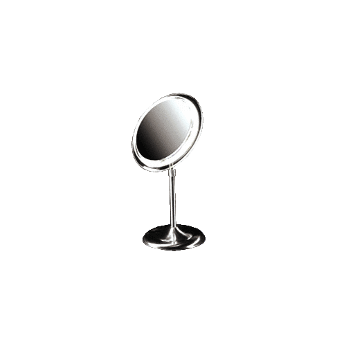 Chrome 9" Surround Light Adjustable Pedestal Vanity Mirror with 7X Magnification