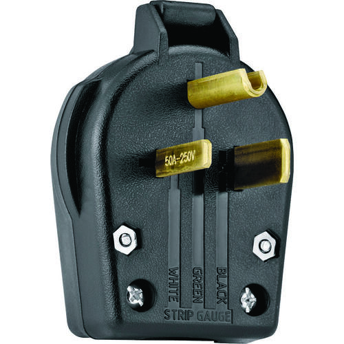 Electrical Plug, 2 -Pole, 30/50 A, 250 V, NEMA: NEMA 6-30P, 6-50P, Black