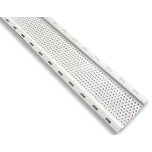 Duraflo 648FTWH-XCP25 Soffit Strip Vent, 8 ft L, 2 in W, 69 sq-in Net Free Ventilating Area, Plastic, White - pack of 25