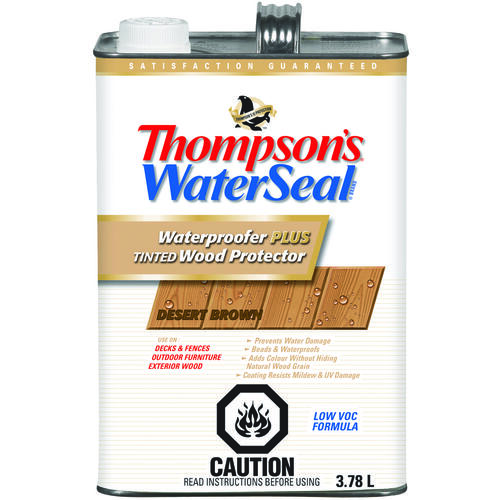 Waterproofer Tinted Wood Protector, Transparent Exterior Stain, Desert Brown, 3.78 L - pack of 4