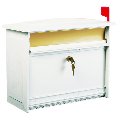 Gibraltar Mailboxes MSK00WAM MSK000W Mailbox, Polymer, White, 15-1/4 in W, 7-13/16 in D, 12-1/2 in H