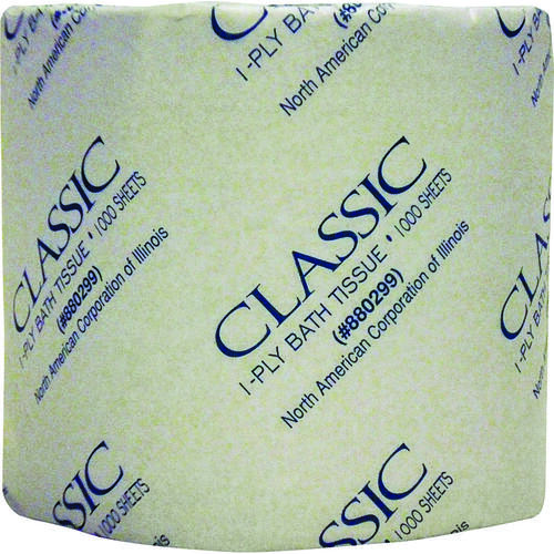 NORTH AMERICAN PAPER 880299 Classic Bathroom Tissue, 4 x 3-3/4 in Sheet, 1-Ply, Paper White