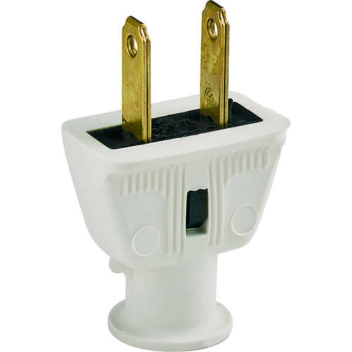 Electrical Plug, 2 -Pole, 15 A, 125 V, NEMA: NEMA 5-15, White - pack of 25