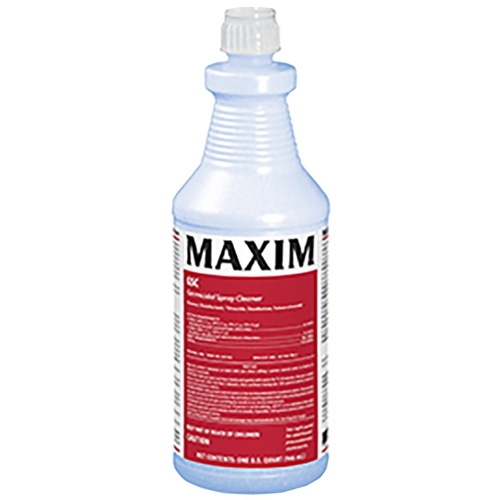 Maxim 041000-12 Germicidal Cleaner, 1 qt, Liquid, Lemon, Yellow