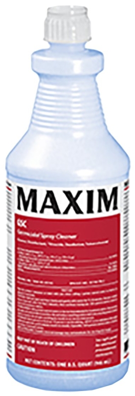 Maxim 041000-12 Germicidal Cleaner, 1 qt, Liquid, Lemon, Yellow