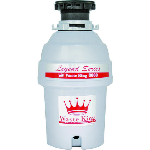 Waste King L-8000 Legend Series Garbage Disposer, 1 hp Motor, 115 V, Stainless Steel