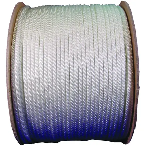 10172 Rope, 3/8 in Dia, 500 ft L, 230 lb Working Load, Nylon, White