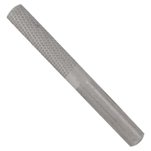 Rasp Shoe, Half Circle Profile, 4-Way Pattern, 7-3/4 in L Blade, 7/8 in W Blade