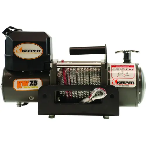 Winch, Electric, 12 VDC, 7500 lb Powder-Coated