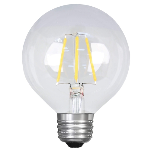 LED Bulb, Globe, G25 Lamp, 25 W Equivalent, E26 Lamp Base, Dimmable, Clear