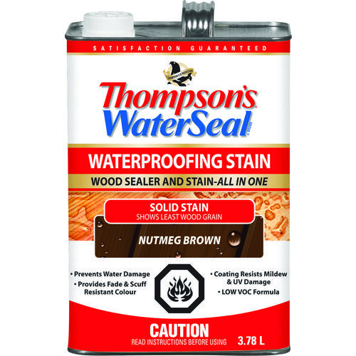 Thompson's Waterseal THC01710416XCP4 Wood Stain, Nutmeg Brown, Solid