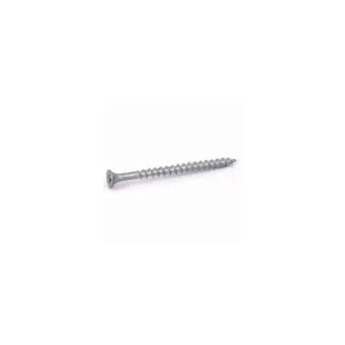 Deck Screw, #6 Thread, 1-1/4 in L, Coarse Thread, Bugle Head, Phillips Drive, Sharp Point Silver Dacrotized