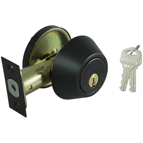 Deadbolt, 3 Grade, Aged Bronze, 2-3/8 to 2-3/4 in Backset, KW1 Keyway - pack of 12