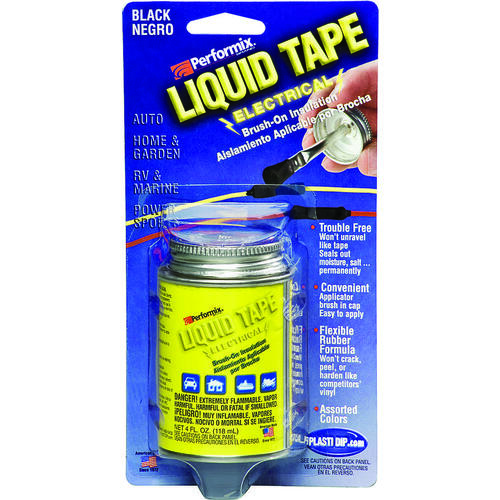 Liquid Electrical Tape, Liquid, Black, 4 oz Bottle