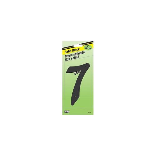 House Number, Character: 7, 4 in H Character, Black Character, Zinc - pack of 6