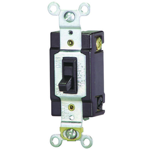 WD Toggle Switch, 15 A, 120 V, Push-In Terminal, Polycarbonate Housing Material Brown