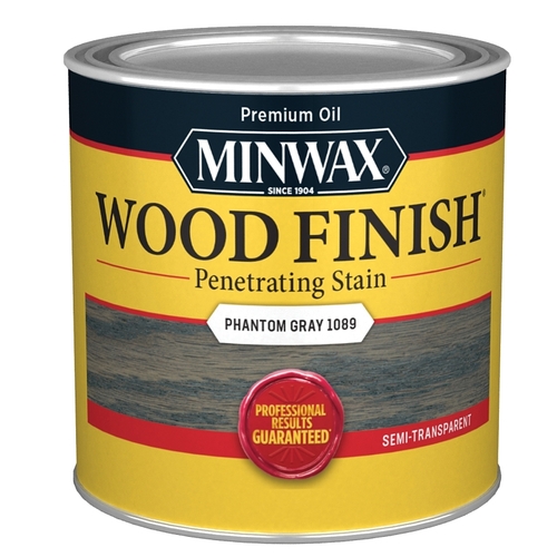 Minwax 118610000 Wood Finish Wood Stain, Phantom Gray, Liquid, 0.5 pt