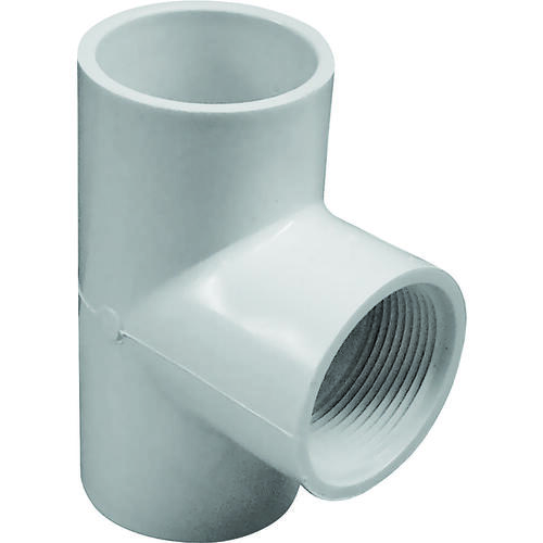 Lasco 402010BC Pipe Tee, 1 in, Slip x FPT, PVC, White, SCH 40 Schedule ...