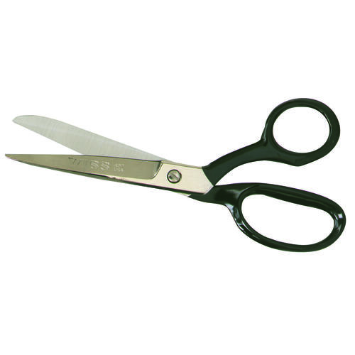 Industrial Scissor, 7-1/8 in OAL, 2-3/4 in L Cut, Nickel Blade, Bent Handle, Black Handle