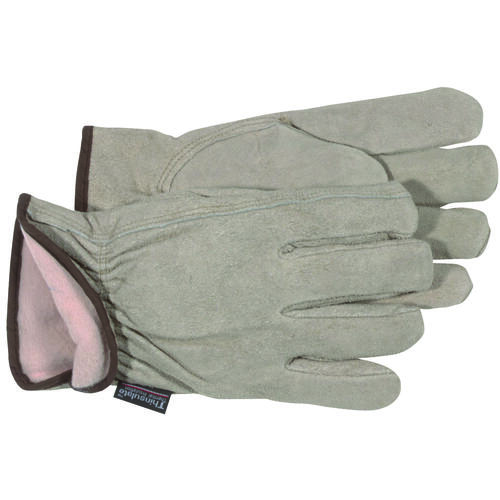 Driver Gloves, M, Keystone Thumb, Open, Shirred Elastic Back Cuff, Cowhide Leather, Gray
