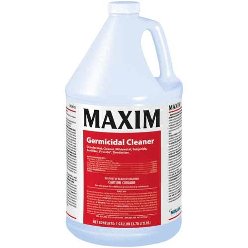 Maxim 041000-41 Germicidal Cleaner, 1 gal, Liquid, Lemon, Yellow
