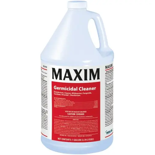 Maxim 041000-41 Germicidal Cleaner, 1 gal, Liquid, Lemon, Yellow