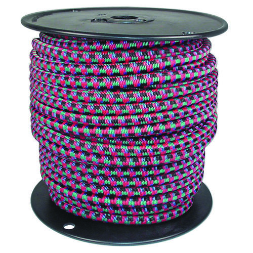 Bungee Cord, 5/16 in Dia, 125 ft L, Rubber