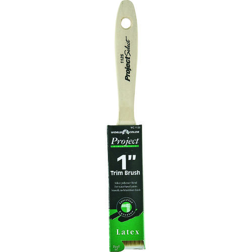 1125-1 Paint Brush, 1 in W, 2-1/4 in L Bristle, Polyester Bristle, Varnish Handle Natural/Sable Brown