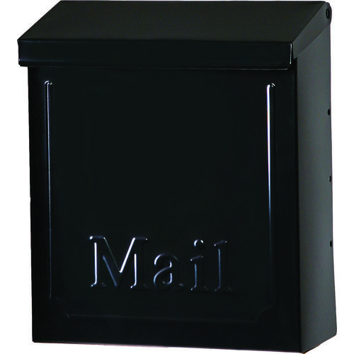 Gibraltar Mailboxes THVKB0AM Townhouse THVKB001 Mailbox, 260 cu-in Capacity, Steel, Powder-Coated, Black, 8.6 in W, 4.1 in D