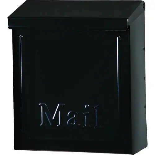 Townhouse THVKB001 Mailbox, 260 cu-in Capacity, Steel, Powder-Coated, Black, 8.6 in W, 4.1 in D