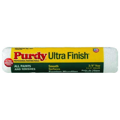 Purdy 137678M92 Ultra Finish Replacement Roller Cover, 3/8 in Thick Nap, 9-1/2 in L, Microfiber Cover, White