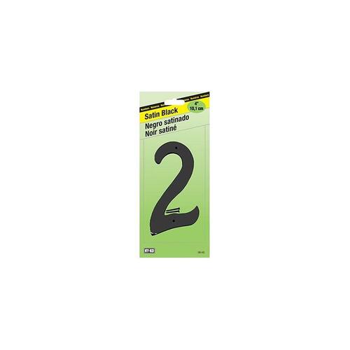 House Number, Character: 2, 4 in H Character, Black Character, Zinc - pack of 5