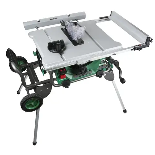 Metabo HPT C10RJSM Table Saw, 120 VAC, 15 A, 10 in Dia Blade, 5/8 in Arbor, 35 in Rip Capacity Right Green/Silver