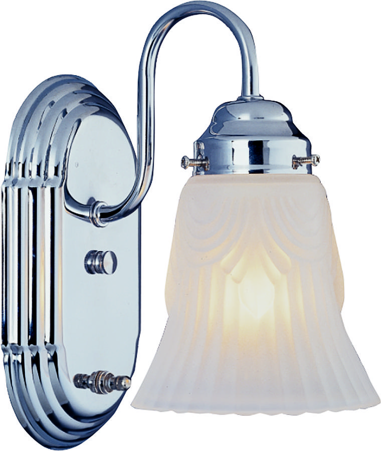 Boston Harbor RF-V-026-CH3L RF-V-026-CH Vanity Light Fixture, 60 W, 1-Lamp, A19 or CFL Lamp, Steel Fixture, Chrome Fixture