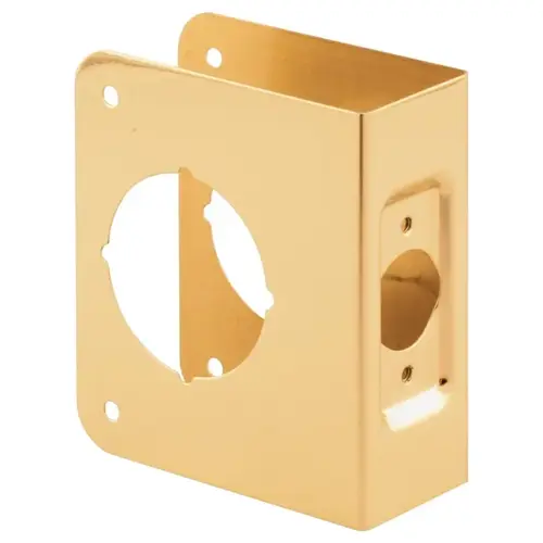 Lock and Door Reinforcer, 2-3/8 in Backset, 1-3/8 in Thick Door, Brass, Brass, 4-1/2 in H, 3-7/8 in W