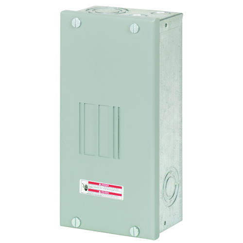 BR Load Center, 70 A, 2 -Space, 4 -Circuit, Main Lug, NEMA 1 Enclosure, Flush Mounting Light Gray