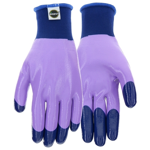 MG30856-W-ML Breathable, Multi-Purpose Work Gloves, Women's, M/L, Elastic Knit Cuff, Nitrile Coating, Purple Pair