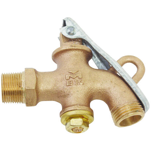 Heavy-Duty Drum and Barrel Faucet, 3/4 in Connection, MPT x Hose, Bronze Body