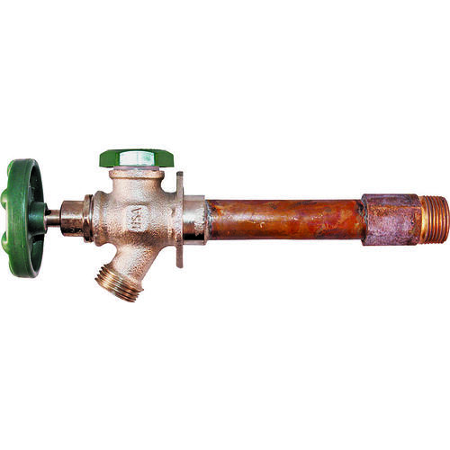 QuickTurn 425-10LF Anti-Siphon Frost-Free Wall Hydrant, 1/2, 3/4 x 3/4 in Connection, FIP/MIP x Hose, Satin