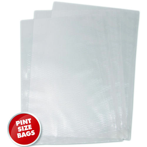 Vacuum Seal Bag, Plastic, Clear - pack of 100