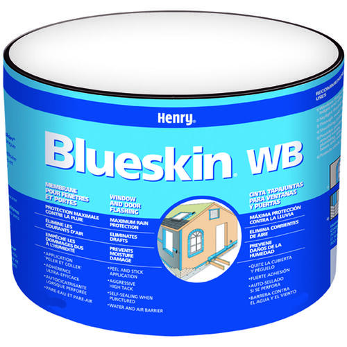 WB25 Window and Door Flashing, 75 ft L, 6 in W, Paper, Blue, Self-Adhesive