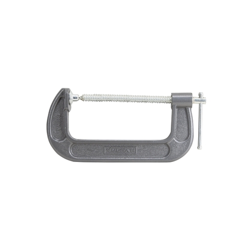 C-Clamp, 6 in Max Opening Size, 2-3/8 in D Throat, Steel Body, Gray Body