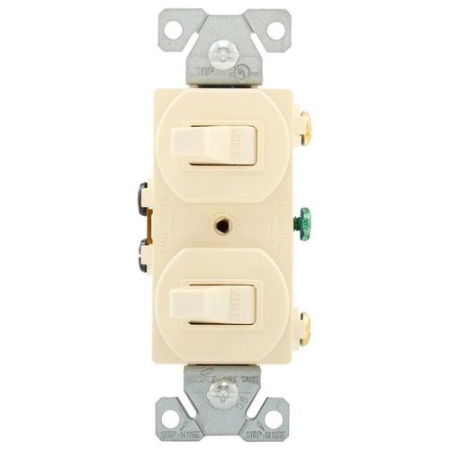 Combination Toggle Switch, 15 A, 120/277 V, Screw Terminal, Steel Housing Material - pack of 10