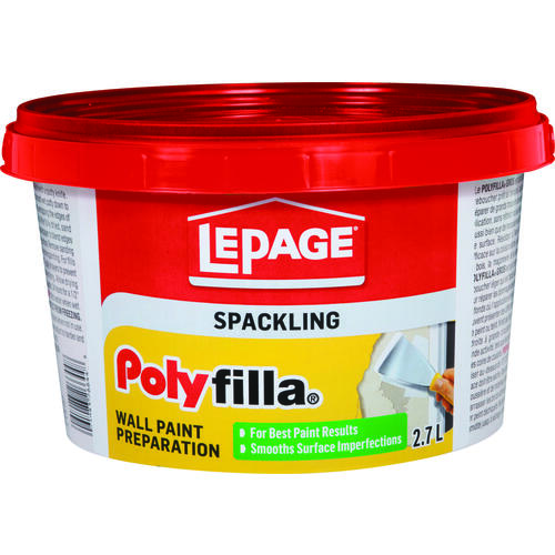 LePage 1292879 Polyfilla Wall Paint Preparation Compound, White, 2.7 L Pail