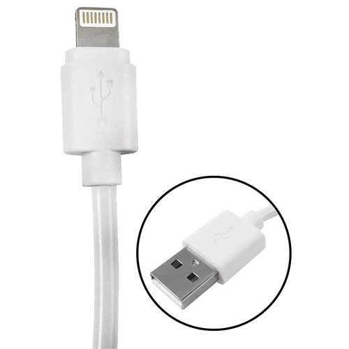 Zenith PM1003U8W Lightning Cable, USB, White, 3 ft L