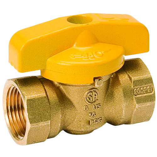 B&K 210-522RP ProLine Series Gas Ball Valve, 3/8 in Connection, FPT, 200 psi Pressure, Manual Actuator, Brass Body