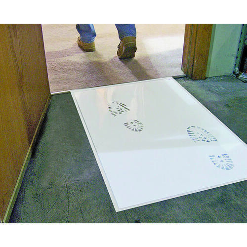 Surface Shields DG30W Step N Peel Reusable Tacky Clean Mat, 31-1/2 in L, 25-1/2 in W, 2 mil Thick, White