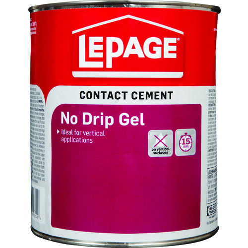 Pres-Tite Gel Contact Cement, Liquid, Solvent, Yellow, 946 mL Can