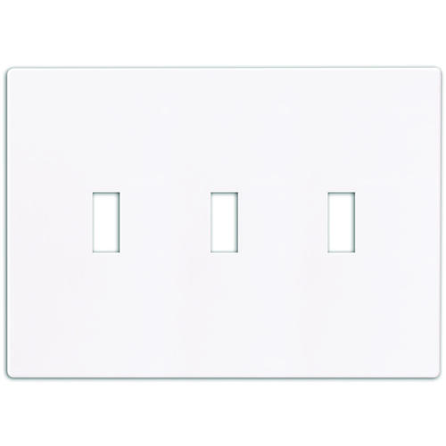 Wallplate, 4-7/8 in L, 6-3/4 in W, 3 -Gang, Polycarbonate, White, High-Gloss